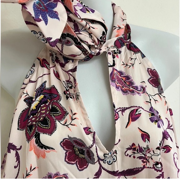 Torrid pale pink silky floral bow tie top 0x size large - Picture 4 of 6